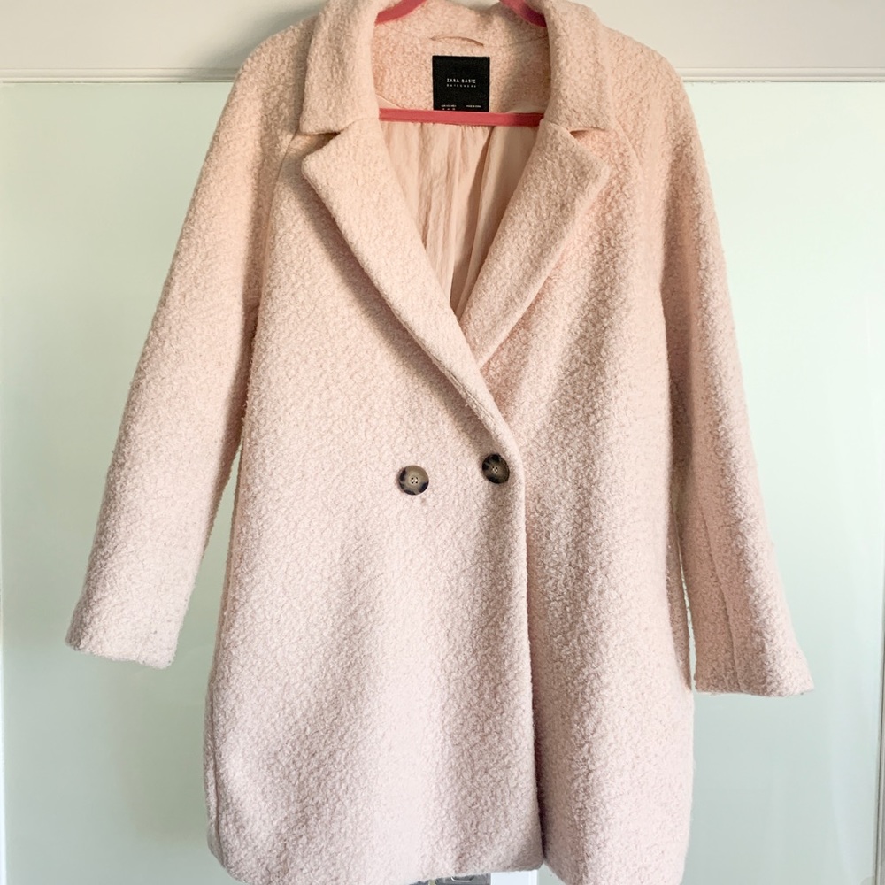 Zara Blush Oversized Peacoat